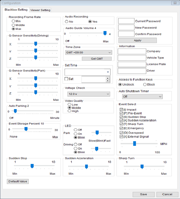 Customizable Settings